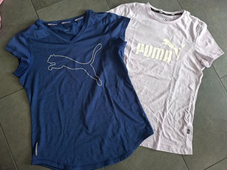 Set Puma Sport Shirts Gr. M, Damen, blau, hellrosa