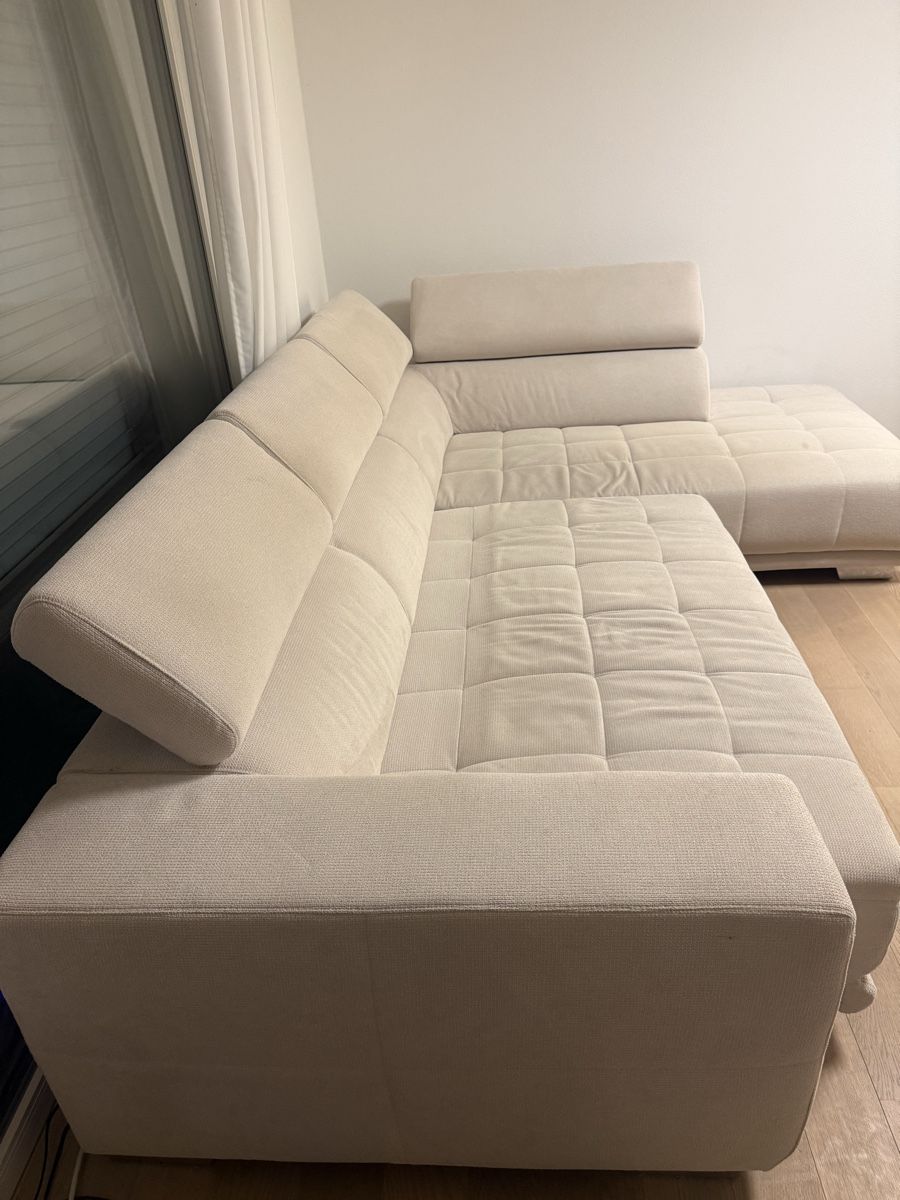 Pfister Divani: Corner Sofa Beige with Adjustable seat and headrests – Usato da Dietlikon venduto da lot_rel 2