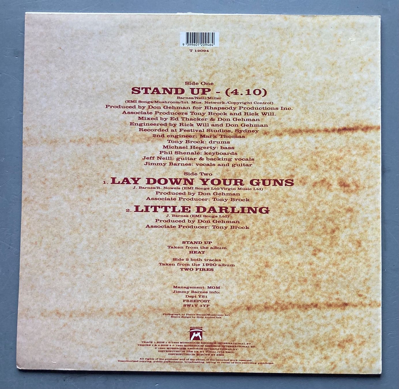 Dischi in vinile: JIMMY BARNES - STAND UP – Usato da Poliez-Pittet venduto da Newtown-Records 1