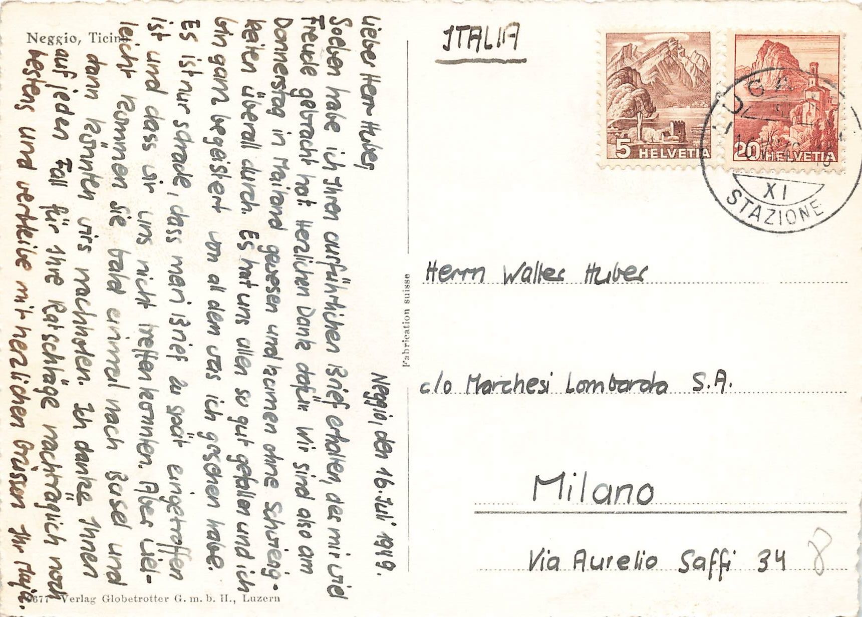 Cartoline postali: Neggio TI panorama G – Usato da Biasca venduto da Blenio71 1