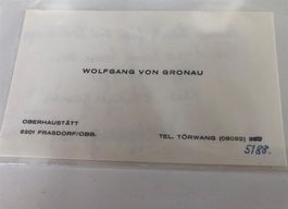 WOLFGANG VON GRONAU - Vereinsauktion Nr. 3