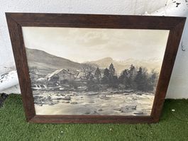 Photo ancienne représentant paysage de moyenne montagne