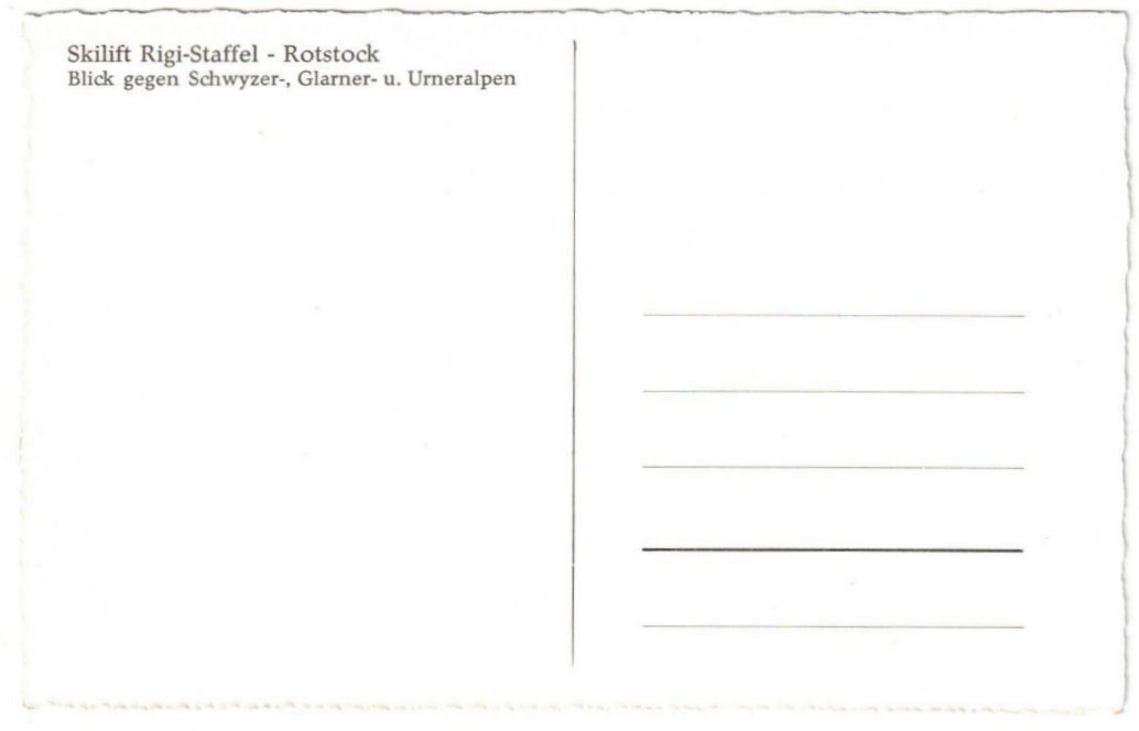 Cartoline postali: Rigi - Skilift Rigi-Rotstock – Usato da Binningen venduto da Mountainrider 1