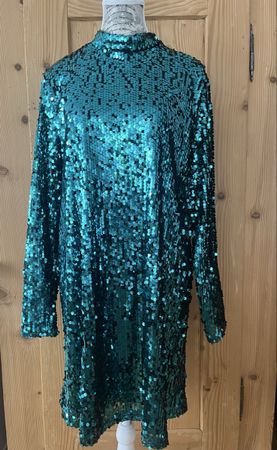 Paillettenkleid türkis Grösse L 