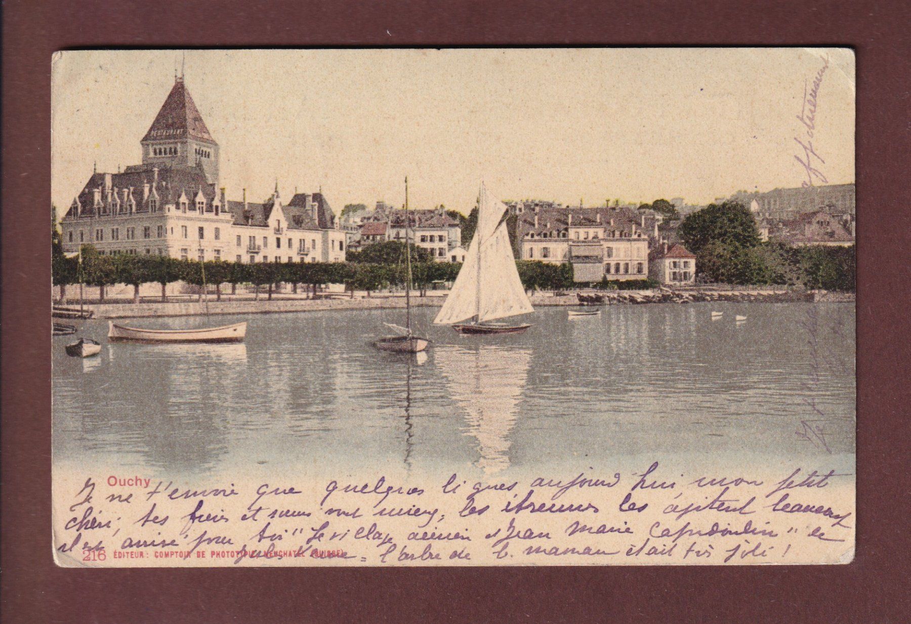 Ansichtskarten: LAUSANNE - Ouchy - 1901 – Gebraucht aus Pully von nicecards
