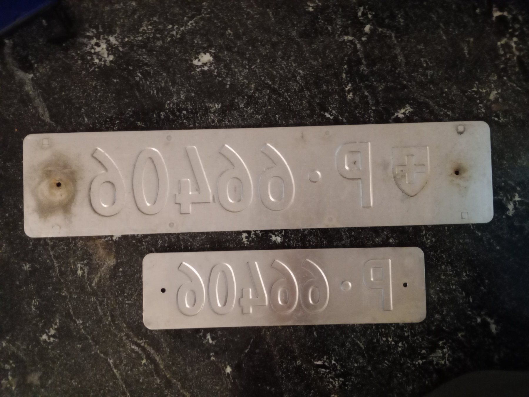 Ecriteaux: 2x Nummernschild PTT Post ausrangiert 66406 – D'occasion à Küttigen par Melisch1000 1