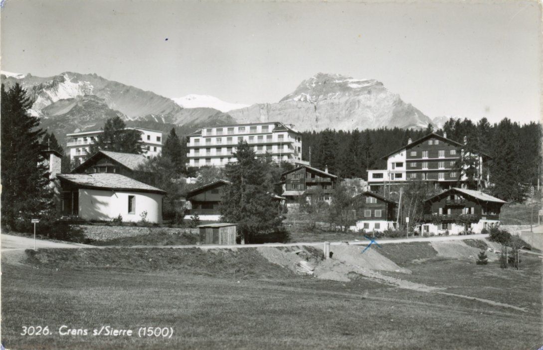 Ansichtskarten: Crans   VS  sur Sierre         en 1959 – Gebraucht aus Brig von Valcards54