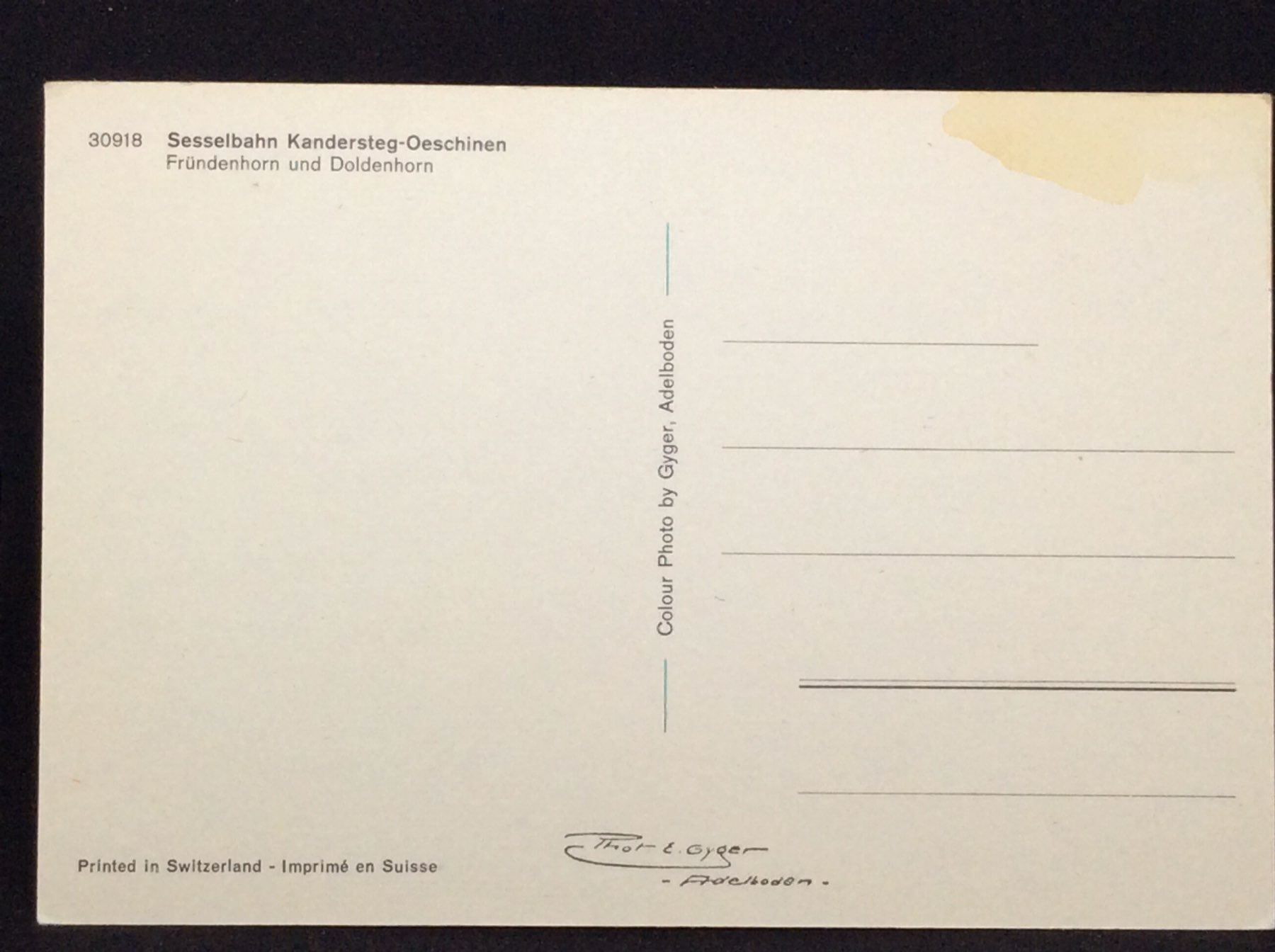 Cartoline postali: Sesselbahn Kandersteg-Oeschinen – Usato da Widnau venduto da Brusi9 1