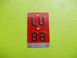 Velonummer / Fahrradnummer LU 88