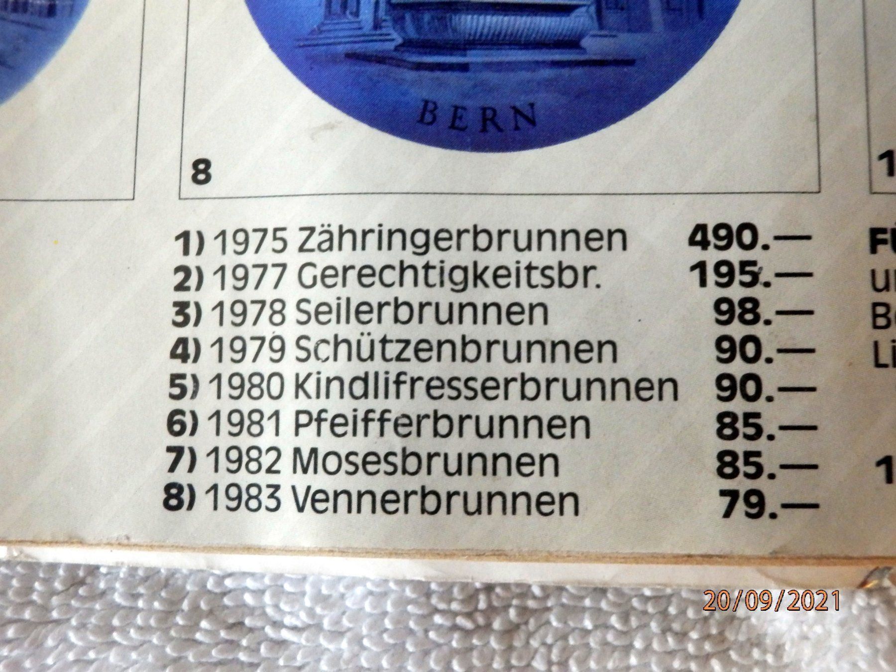 Royal Copenhagen Teller: Sammler Teller, Seilerbrunnen Bern, – Gebraucht aus Ueberstorf von dinbau 7