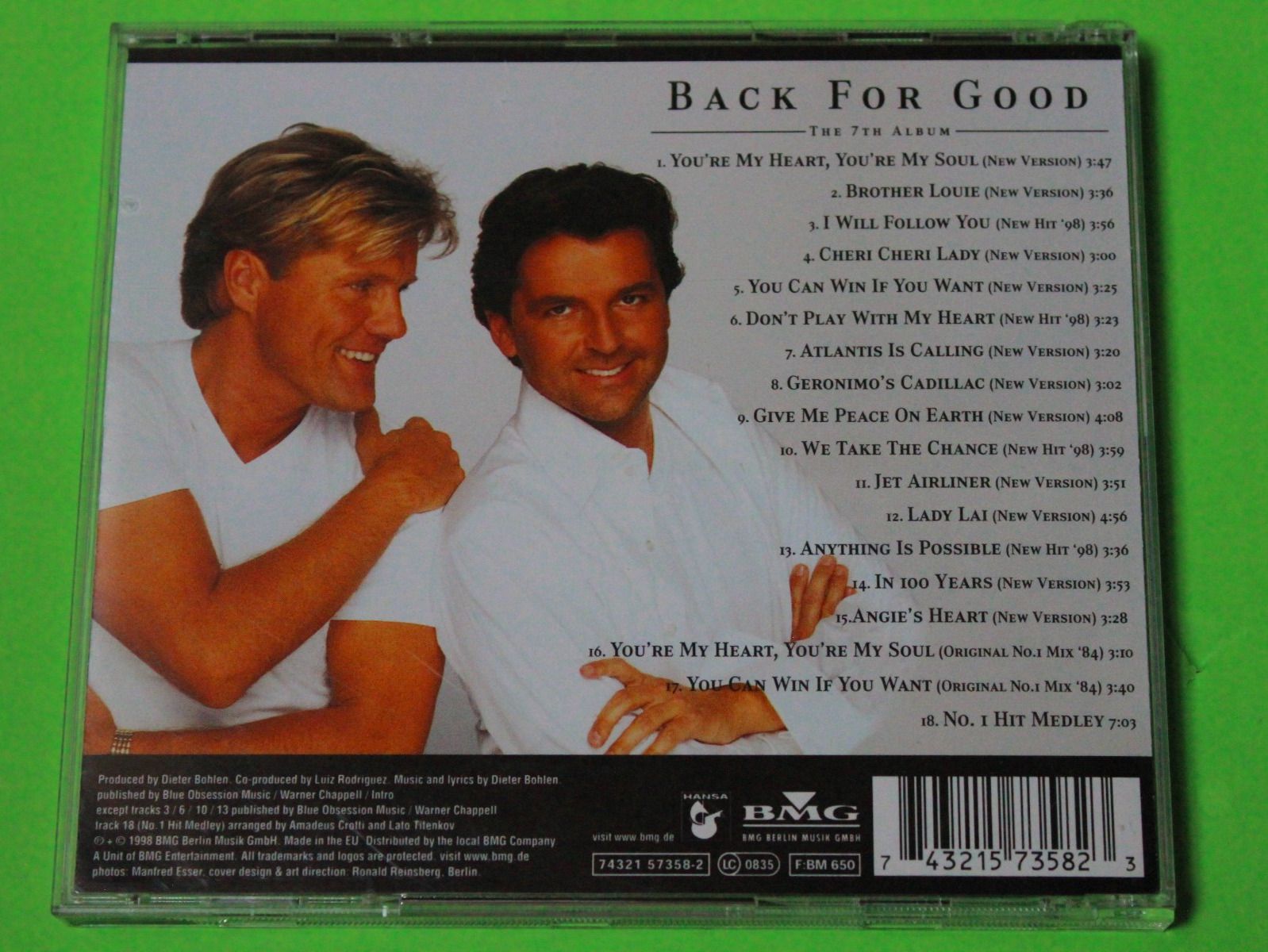 CD: Modern Talking (Dieter Bohlen) - Back for Good CD 1998 – Usato da Tübach venduto da JamesStone 2