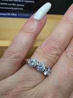 Bague argent diamant de moissanite de 1,5 ct certifié GRA