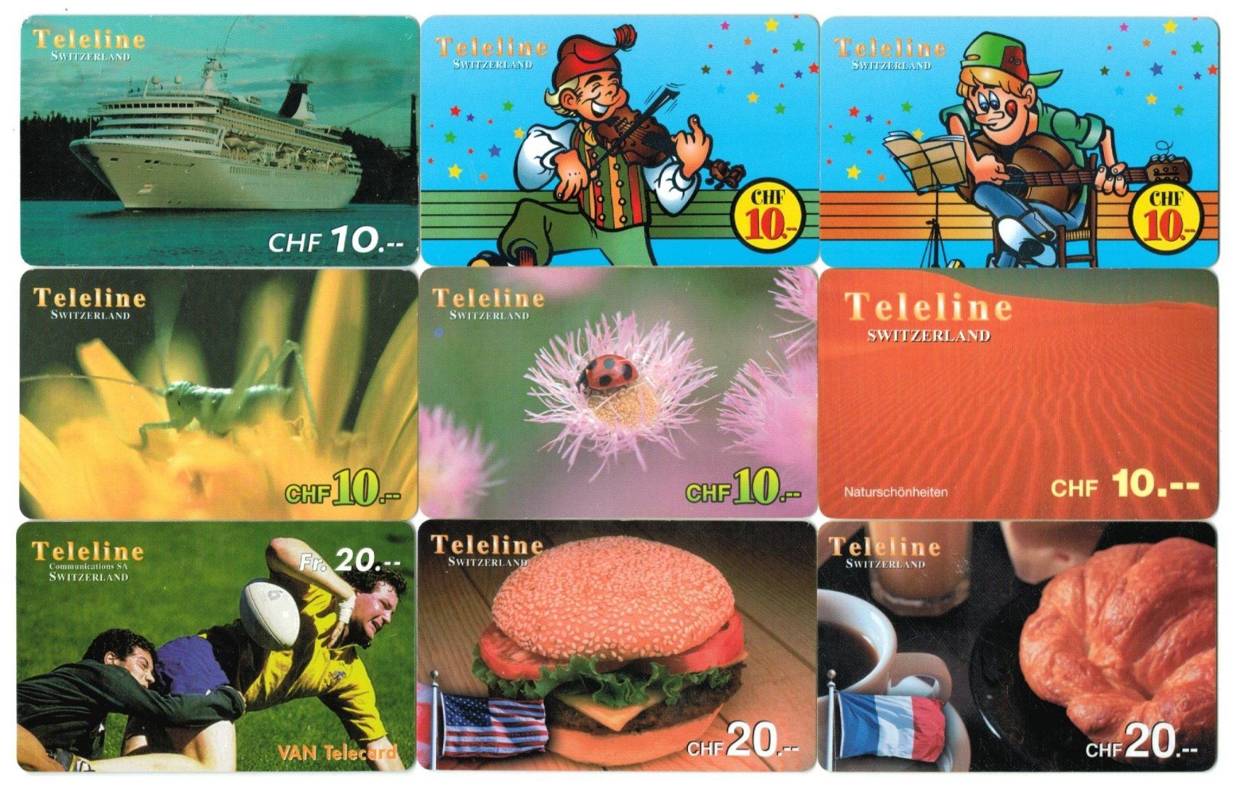 Cartes de téléphone: 9 Teleline Telefonkarten – D'occasion à Zürich par Tolima194