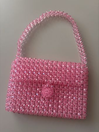 Handmade Perlen-Handtasche, Rosa