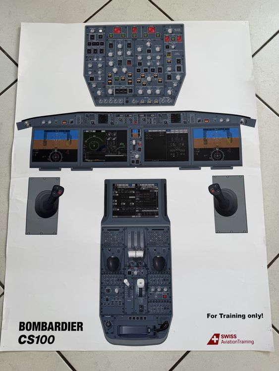 Bombardier CS100 Cockpit Poster - Swiss Aviation Training (Gebraucht ...