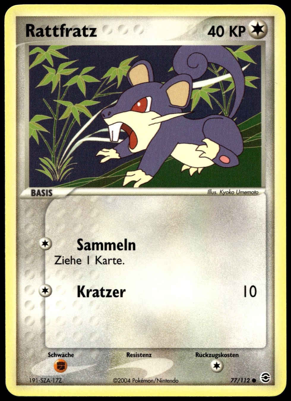 Pokémon Carte collezionabili: Rattfratz 77/112 Pokémon EX Fire Red & Green Leaf – Usato da Uster venduto da Madame_Cards