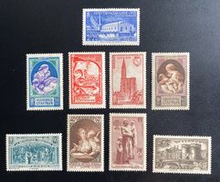 Frankreich, Wohlfahrtsmarken (1939), 9 Werte (*, mit Falz)