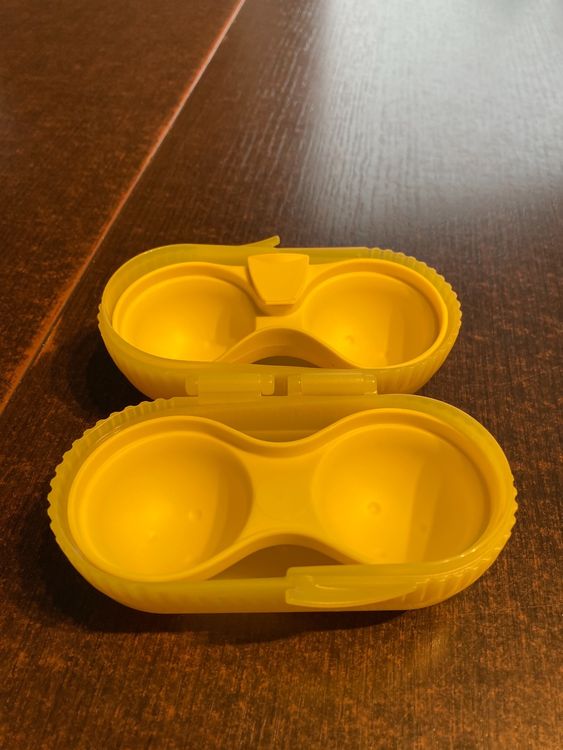 Lot de 2 boîte à œufs vintage plastique bleue orange | Selency