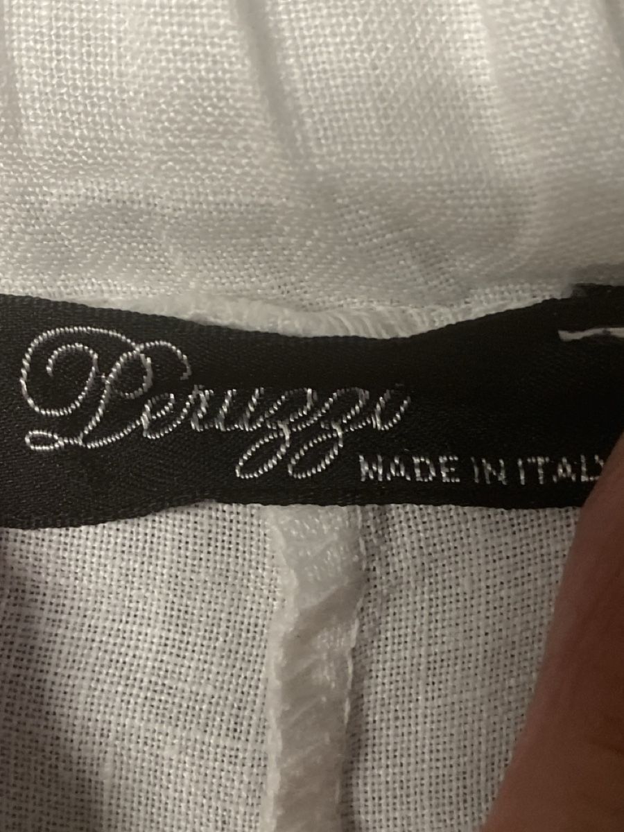 Pantaloni: Hose weiss 100% Leinen Gr.L/XL (passt auch 42) – Usato da Biel-Benken BL venduto da PANORMUS 2