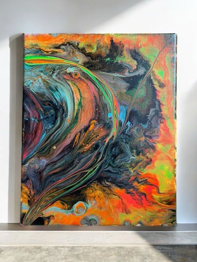 Gemälde: Abstraktes Acrylbild, Unikat, Farbenfroh – Neu (gemäss Beschreibung) aus Hochdorf von Jasminurschel