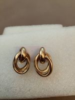 Elegante, goldfarbene Ohrstecker, Vintage Style, neu