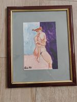 Aquarelle originale : Nu féminin – Signé Rico (1993) 