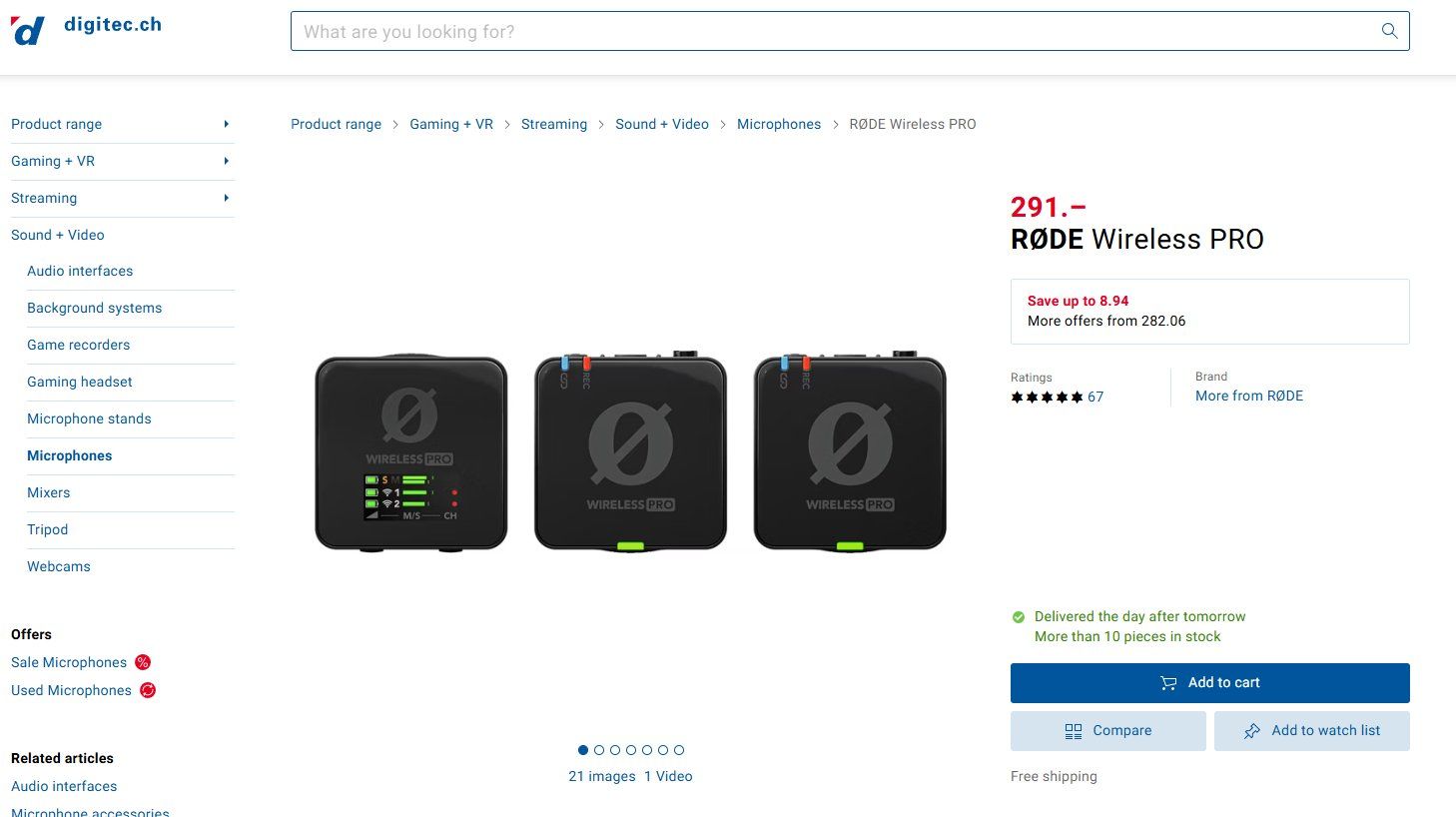 Røde Microfoni: Rode Wireless Pro microphone recorder. Timecode – Usato da Geneve venduto da T36
