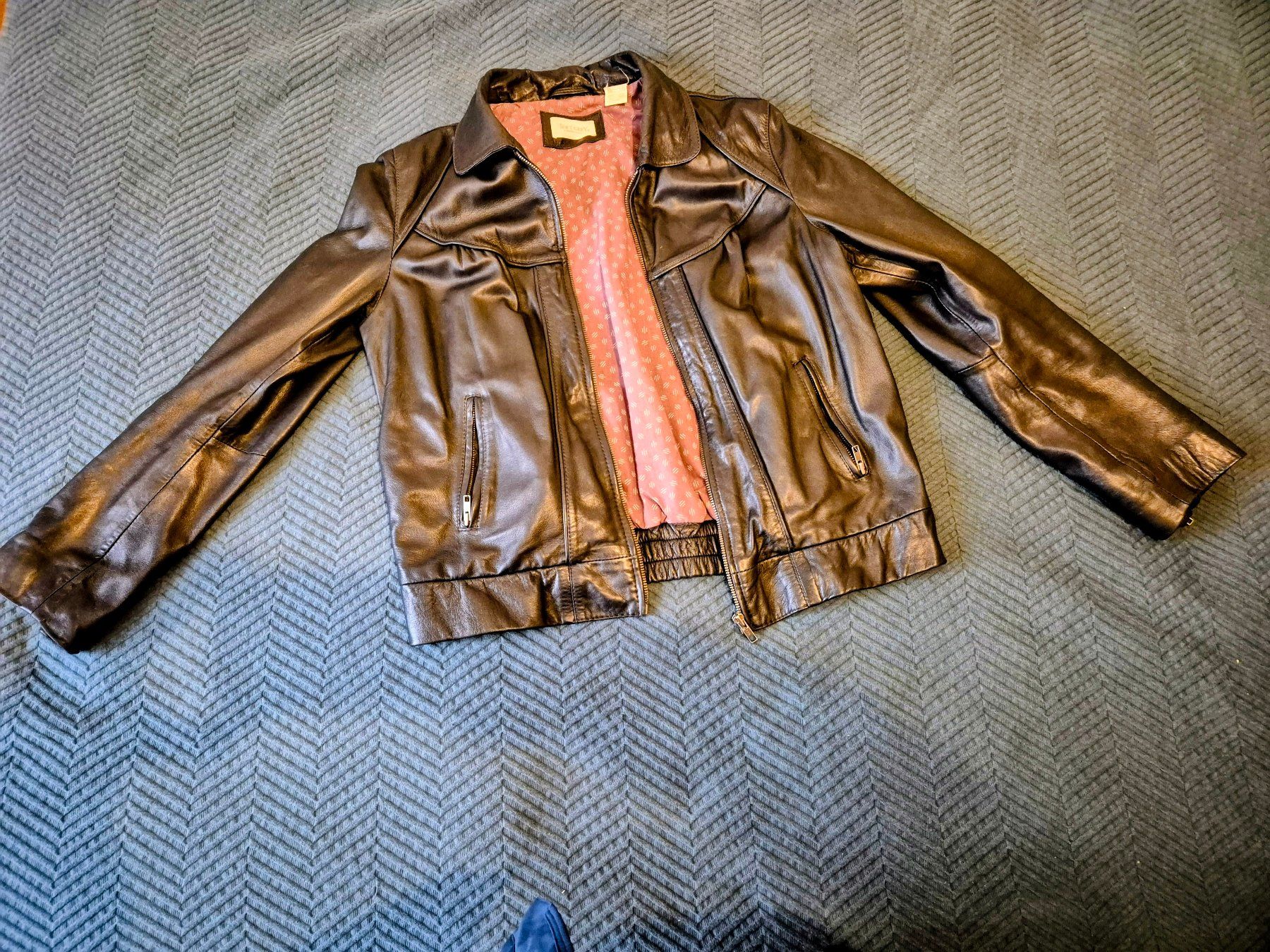 Jacken: Soft Leather Jacket, grey, Gr. 40 – Gebraucht aus Bremgarten b. Bern von jan_6tnr