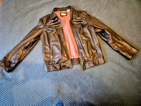 Soft Leather Jacket, grey, Gr. 40