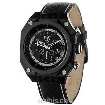 De Tomaso Uhren: Chronographe DeTomaso noir bracelet cuir – Neu und originalverpackt aus Apples von Photec18