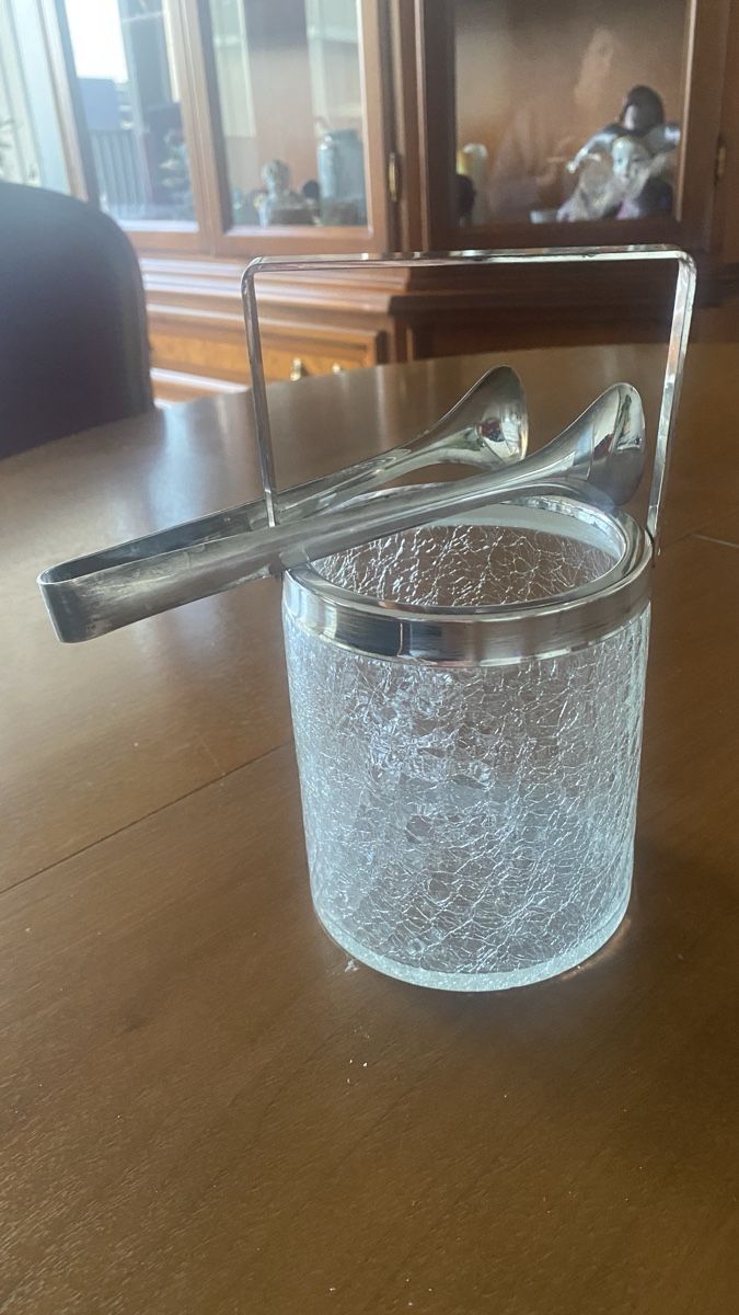 Contenitori & Simili: Eiswürfelbehälter mit Eiszange, Krakelee-Optik, Vintage – Usato da luzern venduto da bar_5gtr 5