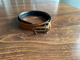 Aigner Ledergürtel, braun/gold, Grösse 75