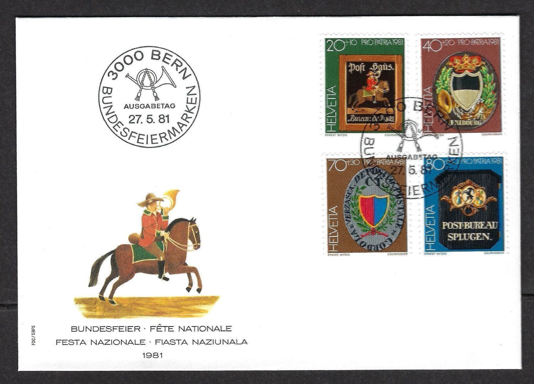 Tutti i francobolli: Bundesfeiermarken 1981, Ersttagsbrief – Usato da Luzern venduto da Einh0rn