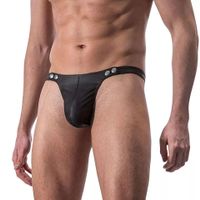 Sexy Künstleder Tanga mit Clips Grösse  M