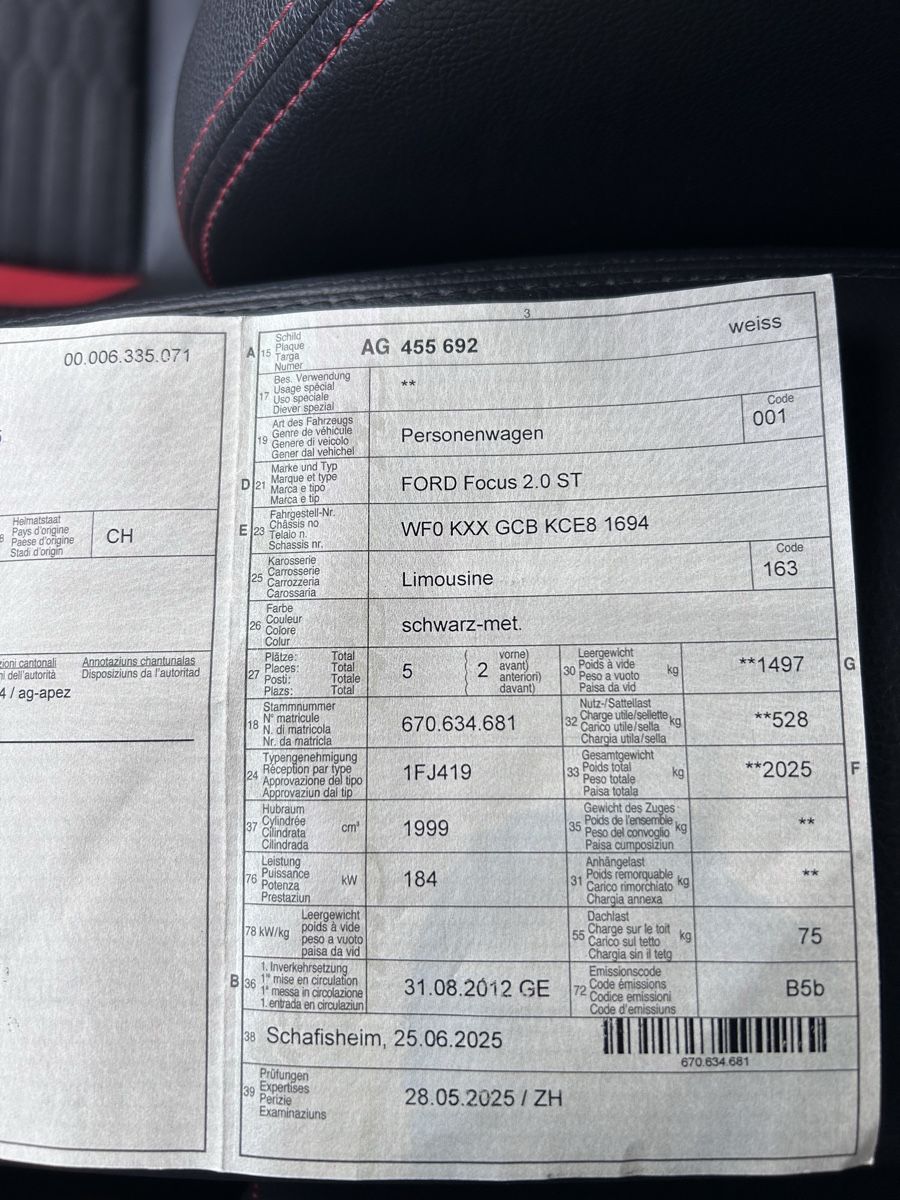 Ford Automobili: Ford Focus ST 2.0 MK3 – Usato da Rupperswil venduto da UnseenUser 9