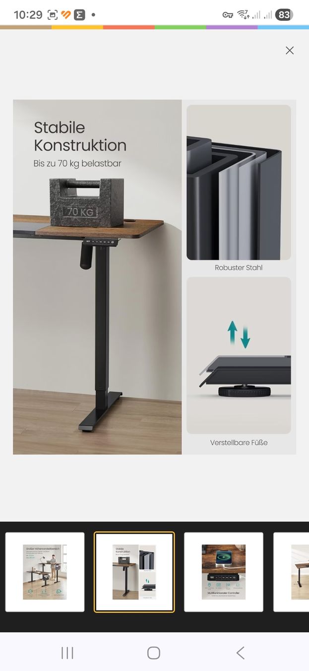 Scrivanie: Electric Standing Desk Rustic Wood Finish - Sit/Stand – Usato da Lenzburg venduto da Istvanl85 7