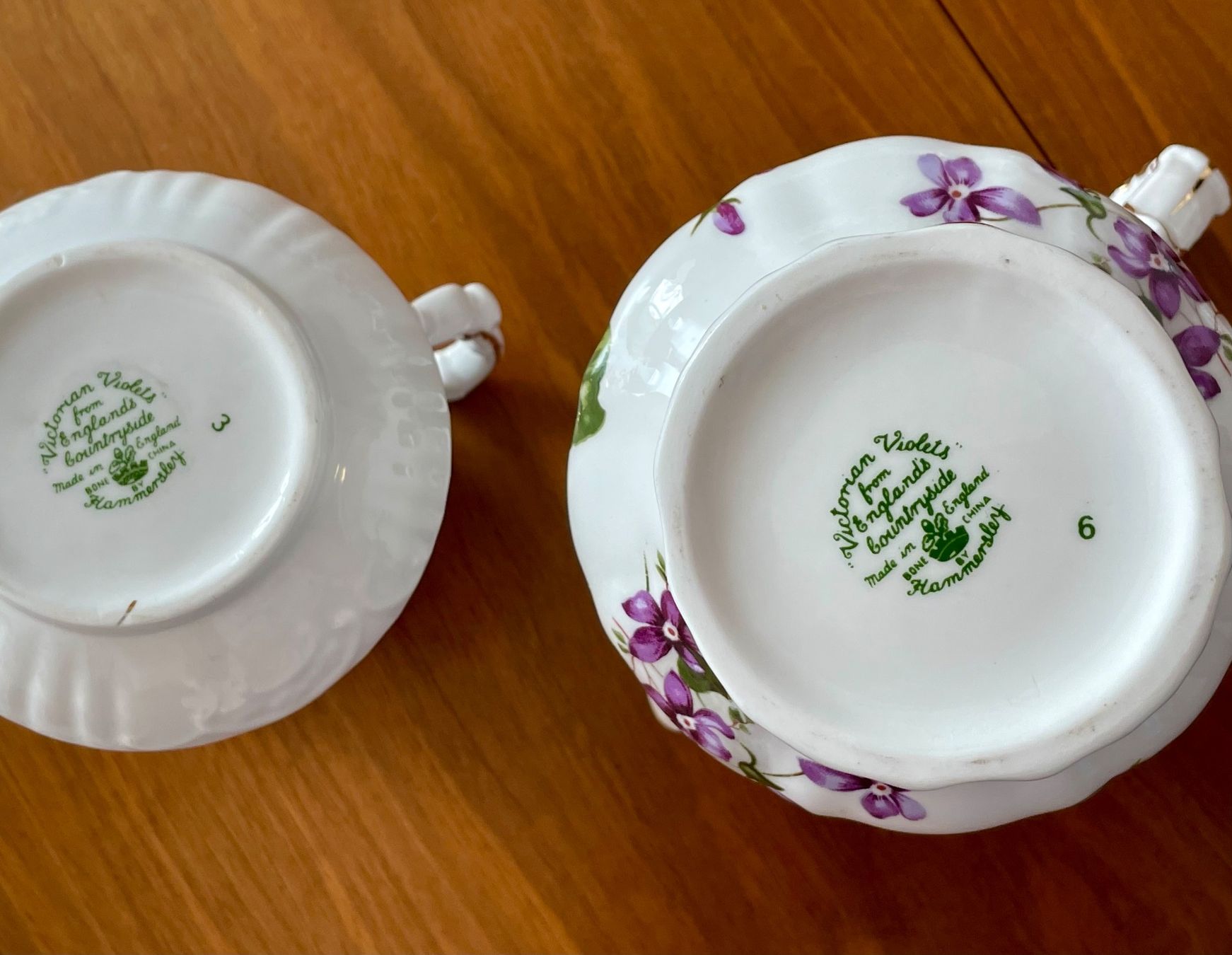 Services de table: 6-teilig, Teeservice Veilchenmuster, Hammersley, England – D'occasion à Brütten par dedi8486 4