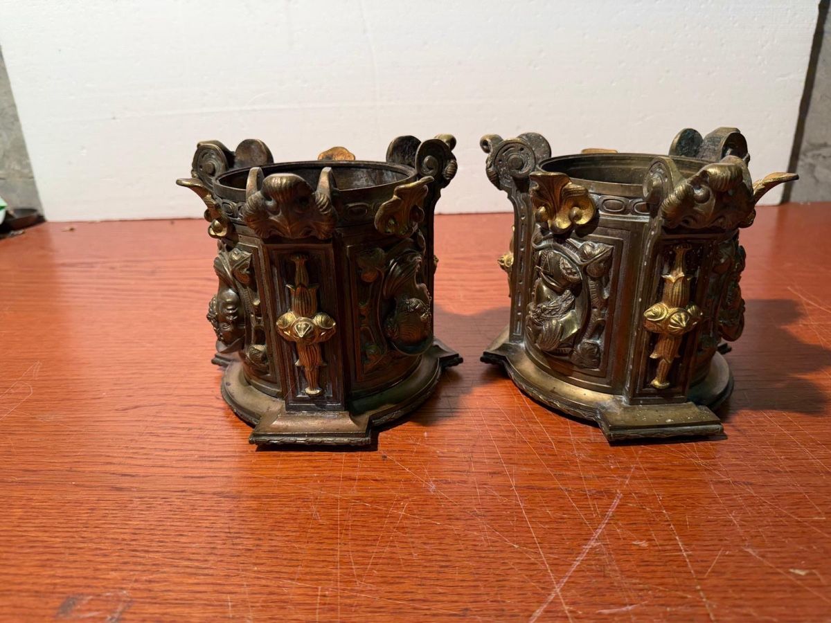 Tutte le decorazioni: Brass decorative supports with Busts Pair used – Usato da Lausanne venduto da artnouveau04 3