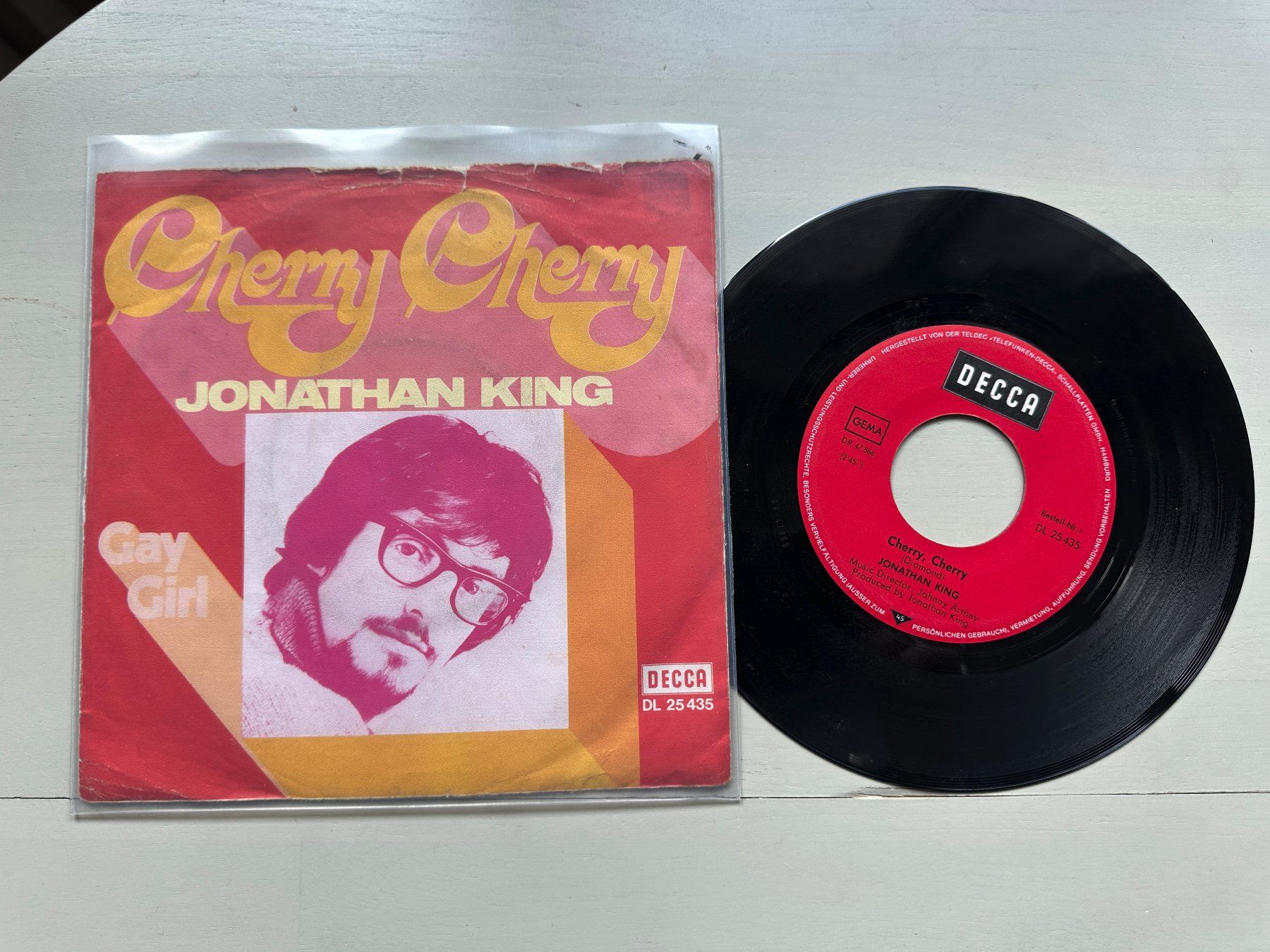 Dischi in vinile: JONATHAN KING tolle Cherry Cherry Single Kult Top 70's Hit – Usato da Basel venduto da Partridge 1