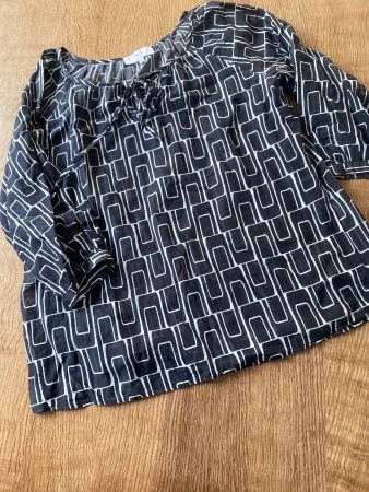 NH BLUSE/OBERTEIL Gr.38 ev.40/42 gemustert luftig