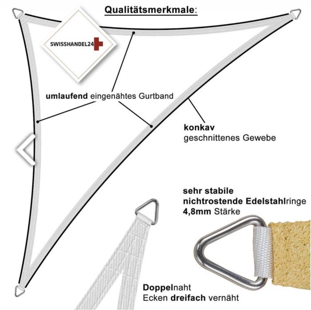 Ombrelloni: Sonnensegel Rechteck 6x8m, creme – Nuovo (secondo la descrizione) da Winterthur venduto da Ohrensessel 5