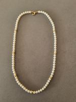 Perlenkette /Halskette echte Perlen, 18 K Gold