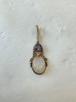 Ancien pendentif en argent 925, marque Sanjen avec pierres