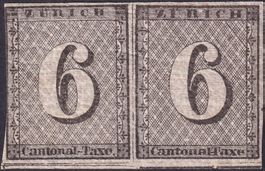 ZÜRICH 6, ** postfrisches Paar der Typen V+I (5+6) +Attest !