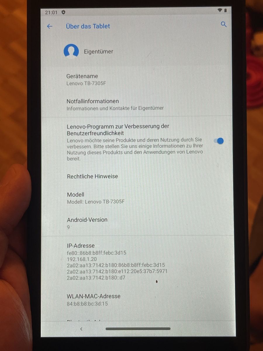 Lenovo Tablet PC: Lenovo TB-7305F 16GB – Usato da Wädenswil venduto da dai_2bcv 3