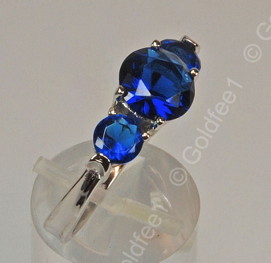 Anelli: Silberring Saphir CZ (925er Silber) – Nuovo e nell'imballaggio originale da Oberglatt ZH venduto da Goldfee1 1
