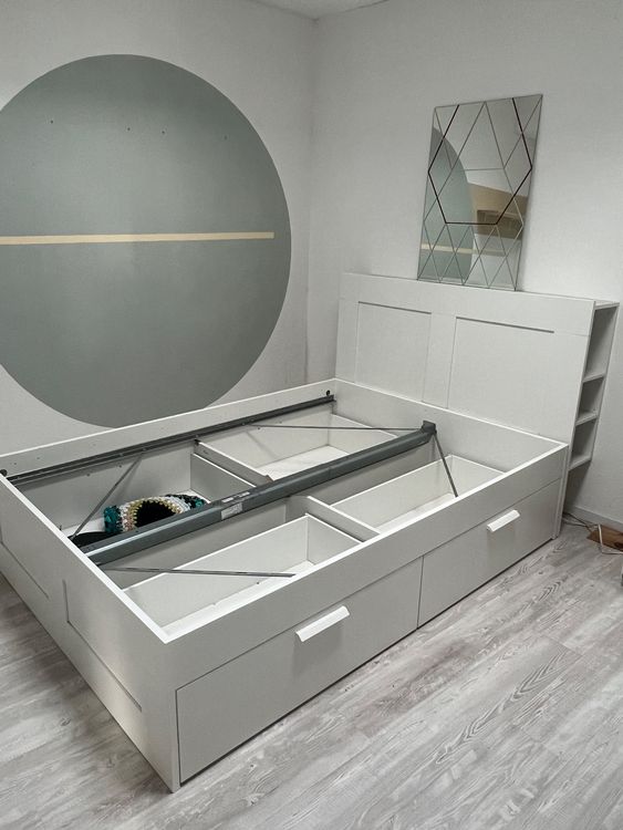 IKEA Brimnes Bett 140x200 Vier Schubladen und Kopfteil Kaufen auf Ricardo