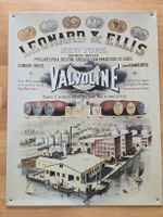 Valvoline Werbung Blechschild Leonard & Ellis New York Phila