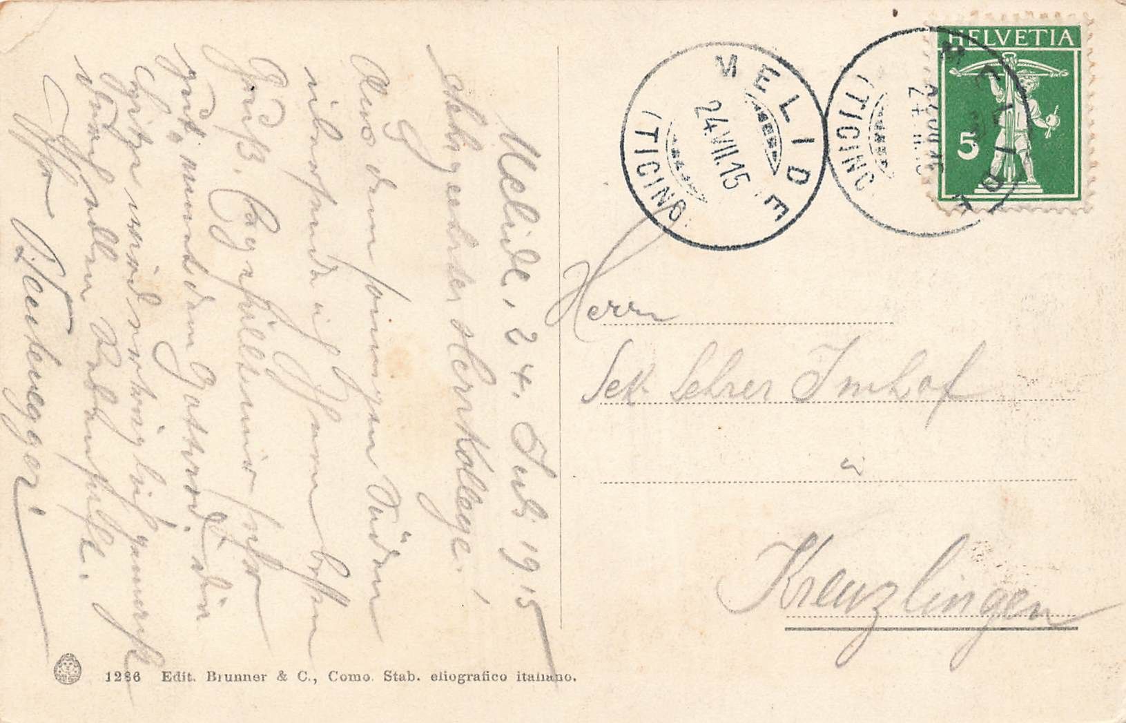 Cartoline postali: Lago Lugano Melide – Usato da Biasca venduto da Blenio71 1