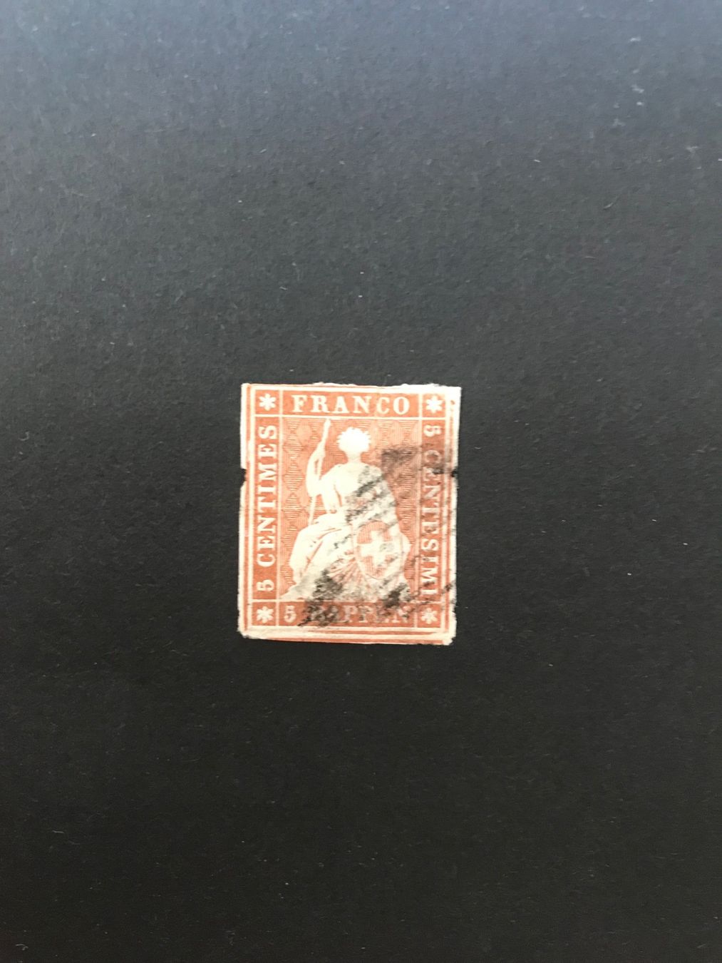 Tutti i francobolli: 1854, Strubel 22Aa signiert mit Raute – Usato da stäfa venduto da brandy66